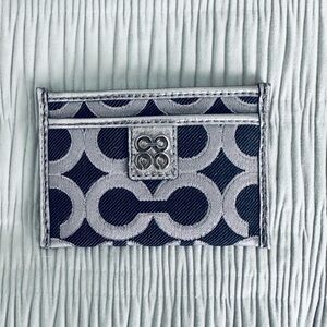 Coach Logo Cardholder / Black & Silver